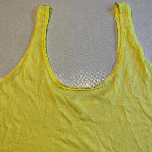 BP Neon Yellow Tank Top Sleeveless Casual Crop‎ Top Women's Size 2X - Picture 4 of 10
